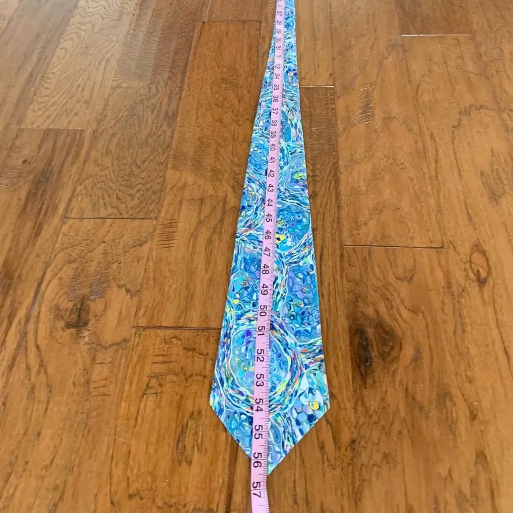 Vintage Continental Necktie Blue Kaleidoscope‎ Inspired Van Gogh Print